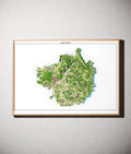 Landkreis Forchheim Poster als schattierte Reliefkarte, Farbvariante Topographisch, gerahmt an einer Wand #dtk