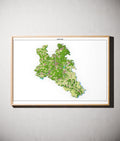 Landkreis Roth Poster als schattierte Reliefkarte, Farbvariante Topographisch, gerahmt an einer Wand #dtk